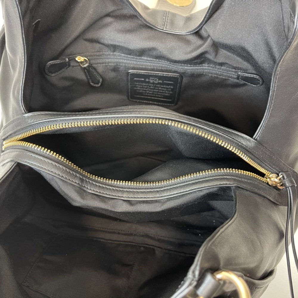 Coach Black Shoulder Bag with Gold Accents - Picture 6 of 15